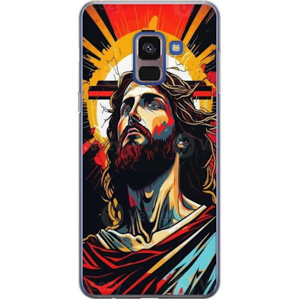 Samsung Galaxy A8 (2018) Genomskinligt Skal Jesus & Kort – r