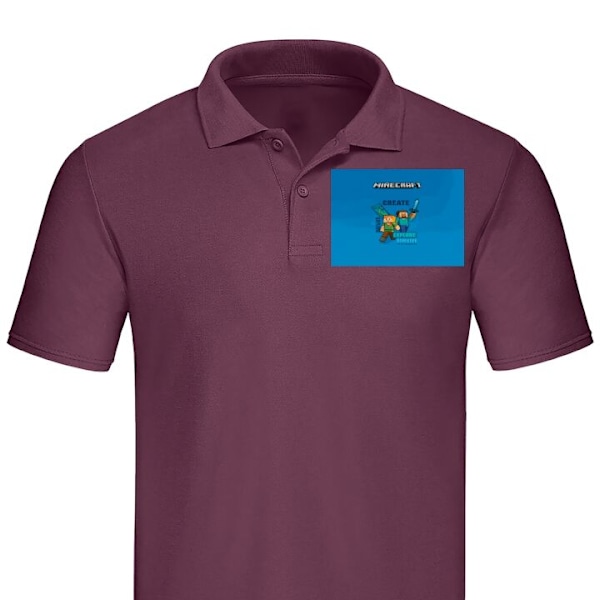 Pikeepaita Aikuisille | Tyylikäs Pikeepaita Minecraft Luolat Viininpunainen XX-Large