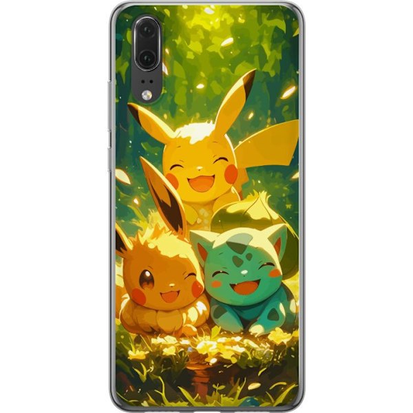Huawei P20 Genomskinligt Skal Pixelmonster spelstil – färgstark design för retroälskande gamers