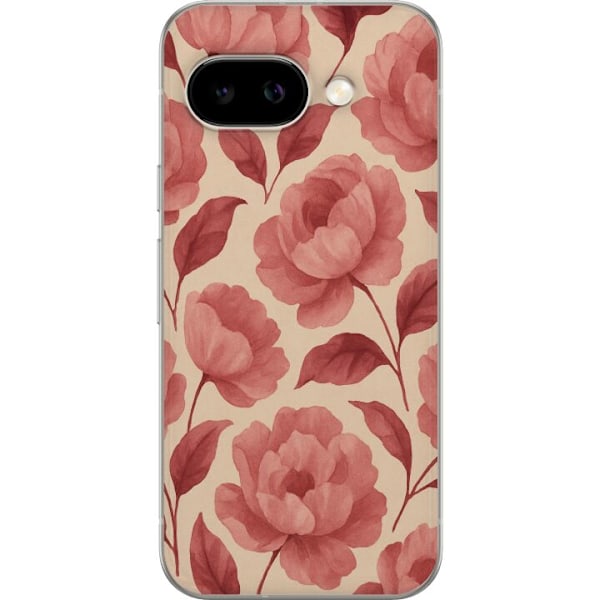 Google Pixel 9a Genomskinligt Skal Rose Bloom