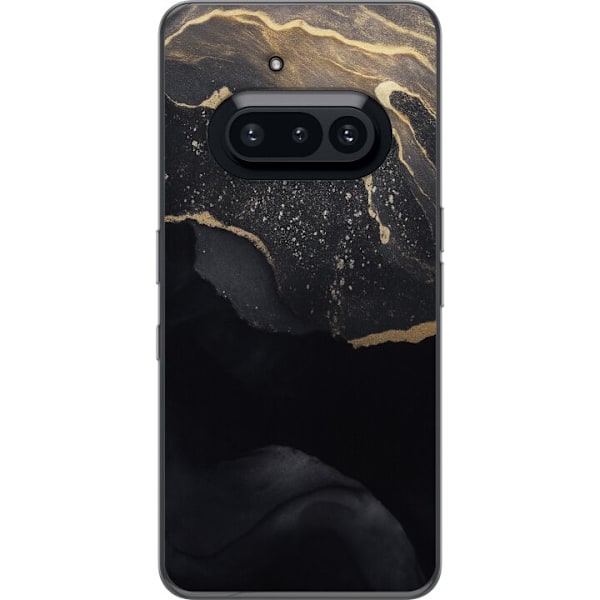 Nothing Phone (3a) Läpinäkyvä kuori Musta kulta abstrakti
