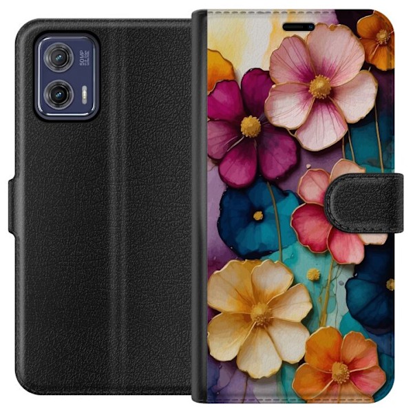 Motorola Moto G73 Lommeboketui Blomster Farger