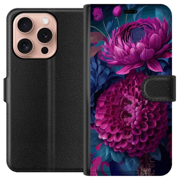 Apple iPhone 16 Pro Lommeboketui Blommor