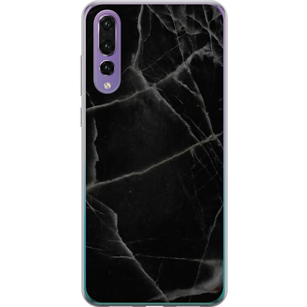 Huawei P20 Pro Gennemsigtig cover Sort marmor