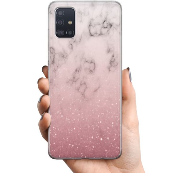 Samsung Galaxy A51 TPU Mobildeksel Myk rosa marmor