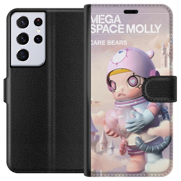 Samsung Galaxy S21 Ultra 5G Tegnebogsetui Mega Space Molly Care Bears Series - Share Bear Edition