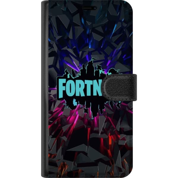 Kompatibelt Plånboksfodral till Samsung Galaxy A53 5G Spelinspirerad abstrakt logotypdesign med exploderande former neonljus och dynamisk energi för