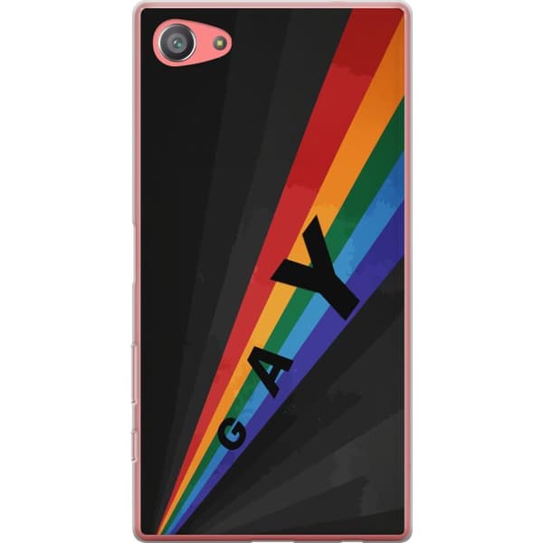 Kompatibelt Mobildeksel til Sony Xperia Z5 Compact Gay regnbåge svart