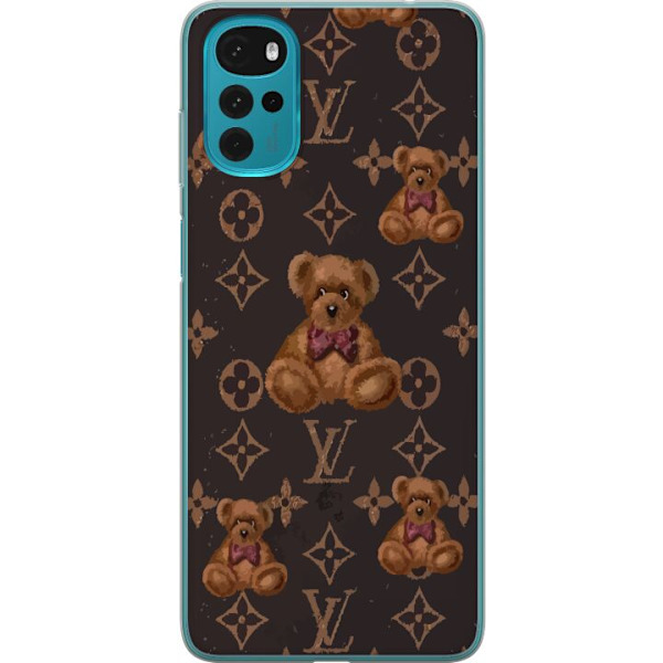 Motorola Moto G22 Läpinäkyvä kuori Louis Vuitton Teddykarhu Kuvio Ylellinen Muotisuunnittelu Suosittu Motiivi Muoti-Trendi Ylelliset Asusteet
