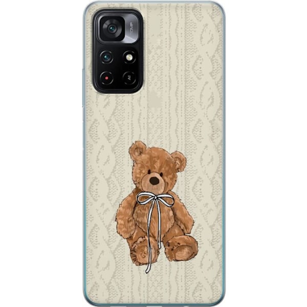 Xiaomi Poco M4 Pro 5G Gennemsigtig cover Lille Teddy – klassisk teddy i enkel design