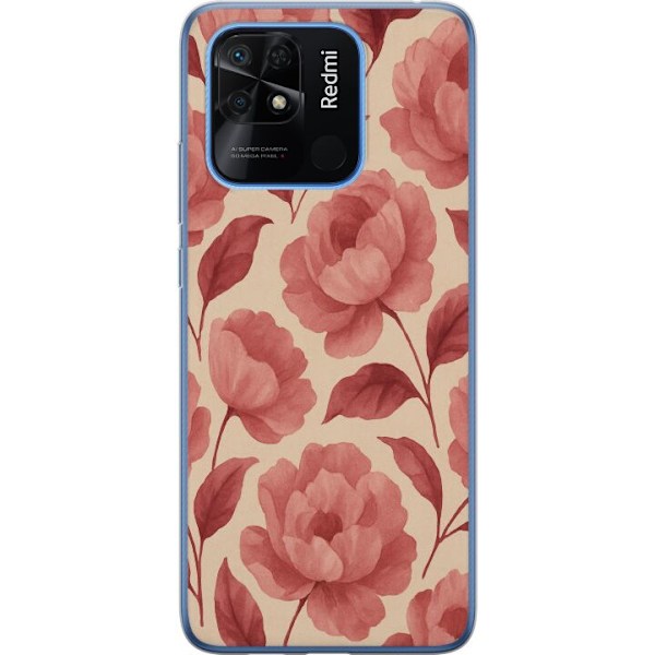 Xiaomi Redmi 10C Läpinäkyvä kuori Ruusun Kukinta