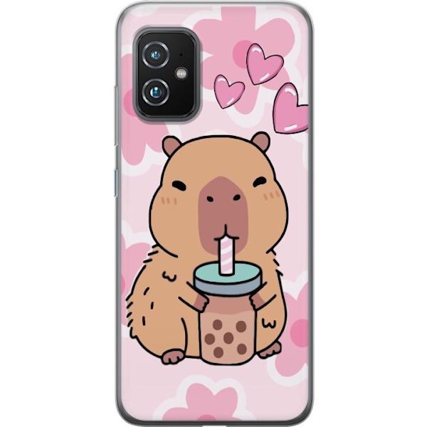 Asus Zenfone 8 Läpinäkyvä kuori Kawaii Capybara Sydän Anim
