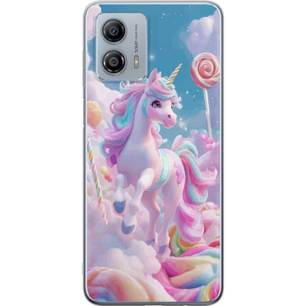 Motorola Moto G53 Läpinäkyvä kuori Yksisarvinen Candy Pastel Kawaii Suunnittelu Söpö Suosittu Väri Graafinen Trendi Lapsen Teema Fantasia Taide