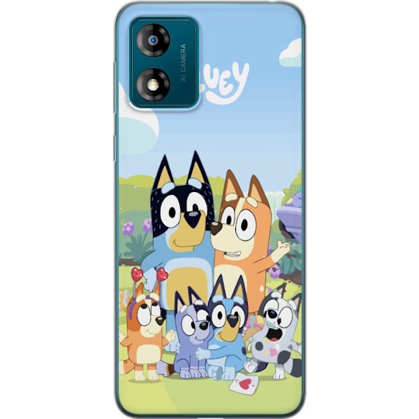 Motorola Moto E13 Läpinäkyvä kuori Bluey puhelinkotelo koko perheen kanssa värikkäässä suunnittelussa