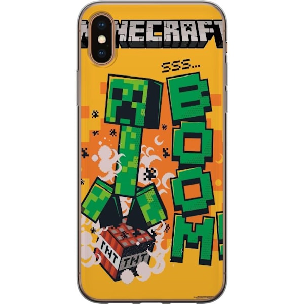 Apple iPhone XS Genomskinligt Skal Minecraft Boom