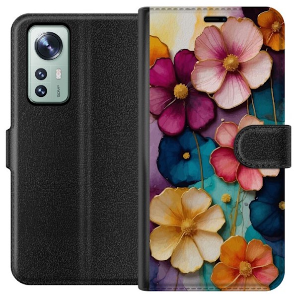 Xiaomi 12 Lommeboketui Blomster Farger