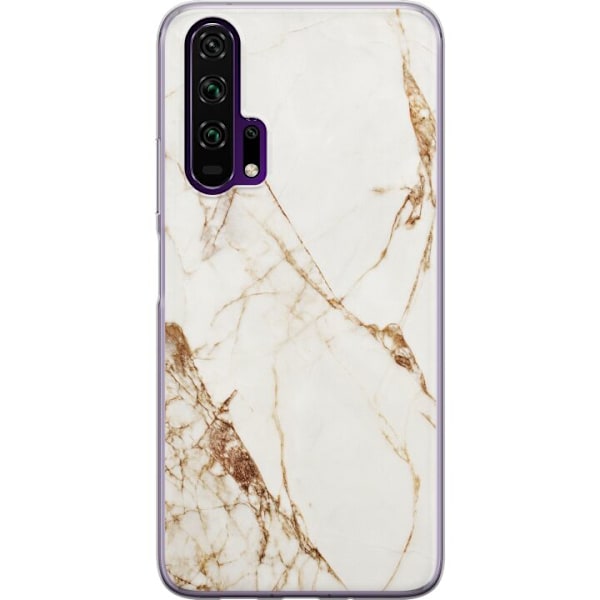 Honor 20 Pro  Läpinäkyvä kuori Valkoinen marmori