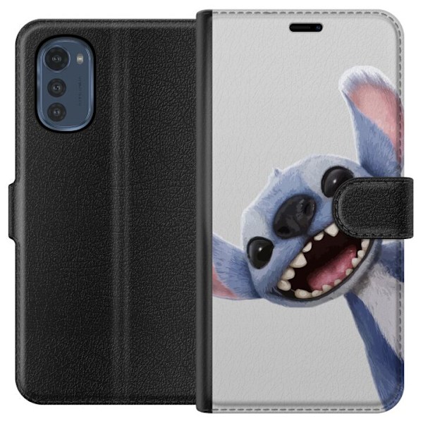 Motorola Moto E32s Plånboksfodral Stitch i Fart – Kawaii Design för Fans & Barn
