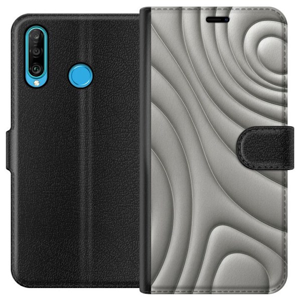Huawei P30 lite Lompakkokotelo Hopea-aallot