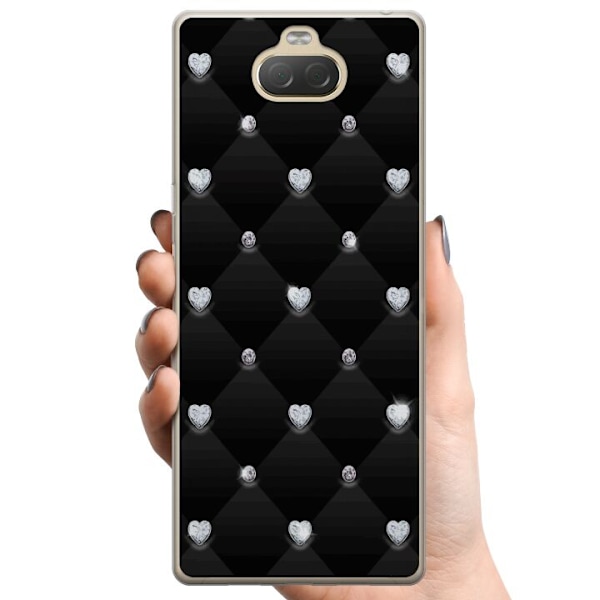 Sony Xperia 10 Plus TPU Matkapuhelimen kuori Timantti Sydän