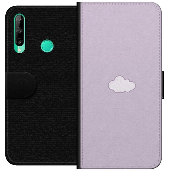 Huawei P40 lite E Plånboksfodral Lila Moln – minimalistiskt moln på lila bakgrund