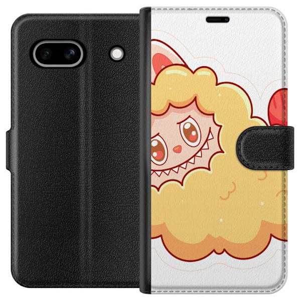 Google Pixel 7a Tegnebogsetui Labubu Vaskebjørn Pop Mart Figur Samlerobjekt Sød Design Populært Motiv Kunstlegetøj Kreativ Figurserie