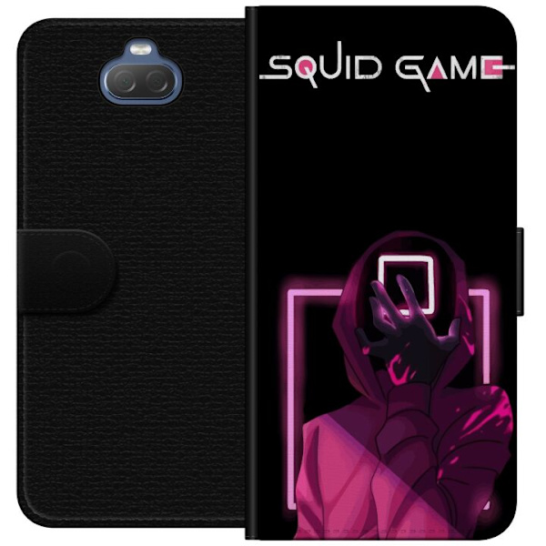 Sony Xperia 10 Lompakkokotelo Squid Game Teema Suosittu Sarja Motiivi Graafinen Ikoninen Suunnittelu Aasialainen Popkulttuuri Jännitys Draama