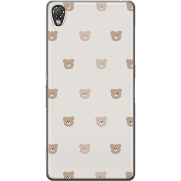 Sony Xperia Z3 Läpinäkyvä kuori Teddy-tausta - söpöt teddykarhut pehmeällä taustalla