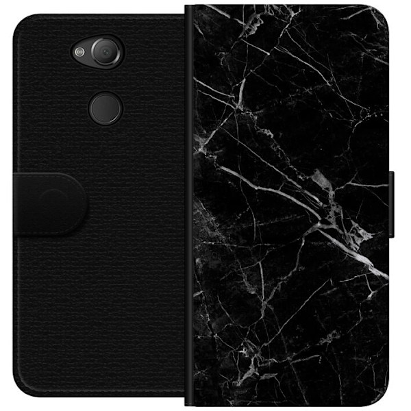 Sony Xperia XA2 Lompakkokotelo Musta Marmori