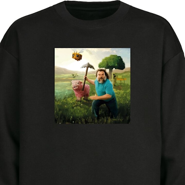 Sweatshirt til Voksne | Klassisk Collegebluse A Minecraft Movi sort M