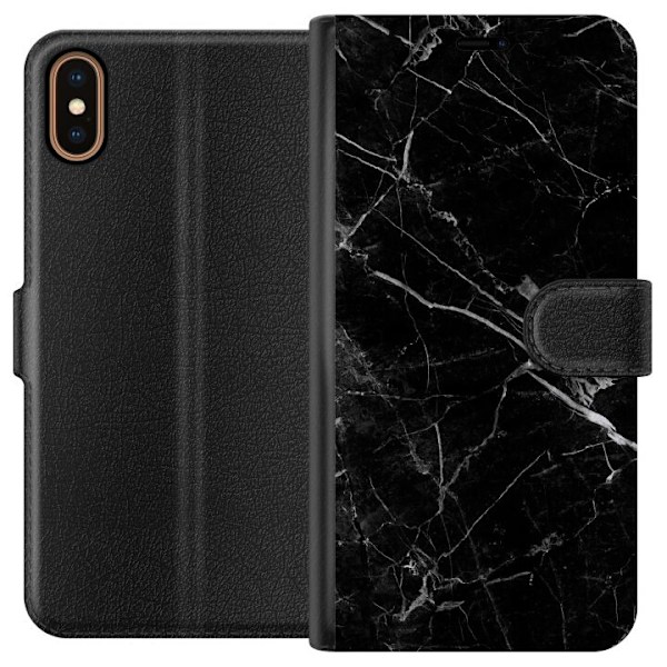Apple iPhone X Lommeboketui Svart Marmor