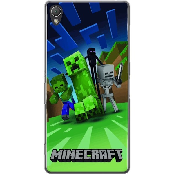 Sony Xperia Z3 Genomskinligt Skal Minecraft Creeper mobilskal i klassisk grön pixelstil