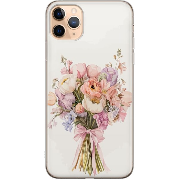 Apple iPhone 11 Pro Max Genomskinligt Skal Mobilskal med färgglad blombukett i romantisk stil