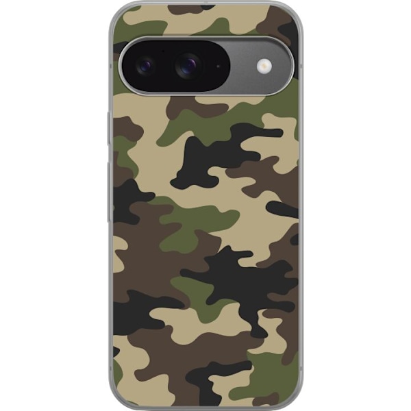 Google Pixel 9 Gennemsigtig cover Skov camo