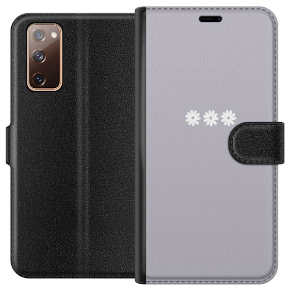 Samsung Galaxy S20 FE Tegnebogsetui Lilla Blomminimalisme - stilfuldt blomstermotiv på lilla baggrund