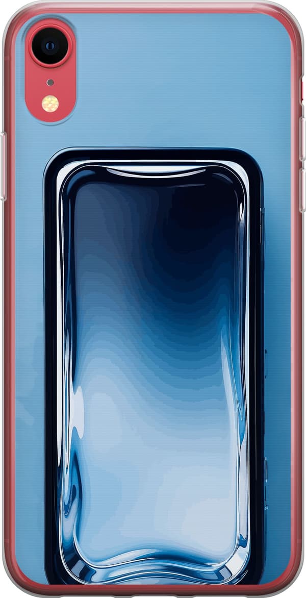 Kompatibelt Mobildeksel til Apple iPhone XR Abstrakt blå glasseffekt med myke overganger og blanke refleksjoner blå