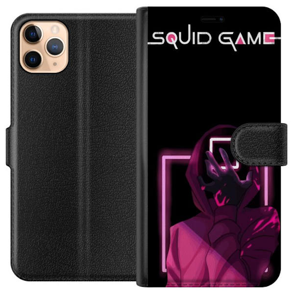 Apple iPhone 11 Pro Max Lompakkokotelo Squid Game Teema Suosittu Sarja Motiivi Graafinen Ikoninen Suunnittelu Aasialainen Popkulttuuri Jännitys Draam