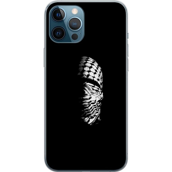Apple iPhone 12 Pro Max Läpinäkyvä kuori Keffiyeh-kuviointi - klassinen palestiinalainen mustavalkoinen shaali, jolla on kulttuurinen merkitys