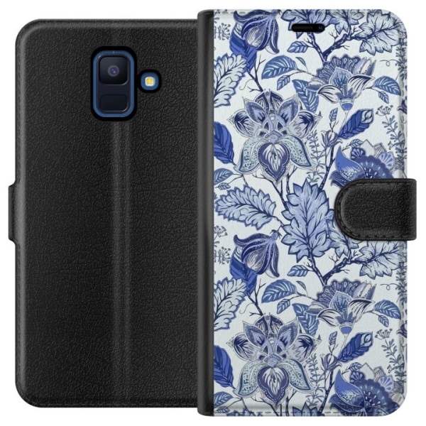 Samsung Galaxy A6 (2018) Plånboksfodral Blommor Blå...