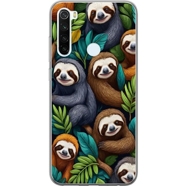 Xiaomi Redmi Note 8 Läpinäkyvä kuori Sengångarstil - rentoutunut muotoilu söpöllä laiskiaalla