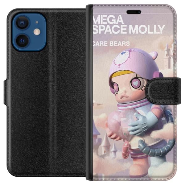 Kompatibel Tegnebogsetui til Apple iPhone 12 Mega Space Molly Care Bears Series - Share Bear Edition
