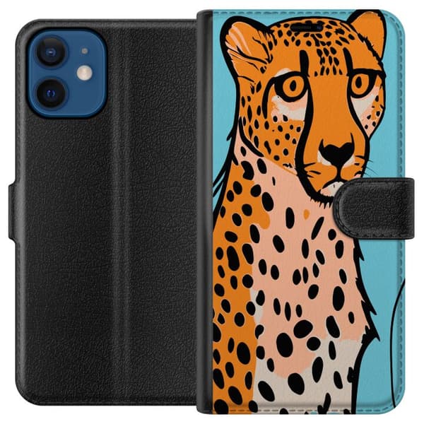 Kompatibel Tegnebogsetui til Apple iPhone 12 mini Overrasket Leopard