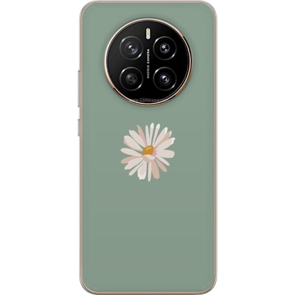 Honor Magic7 Läpinäkyvä kuori Vihreä Minimalikukka - tyylikäs kukka vihreällä taustalla
