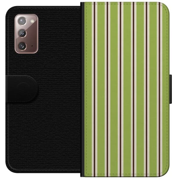 Kompatibel Tegnebogsetui til Samsung Galaxy Note20 Matcha Stripe grøn