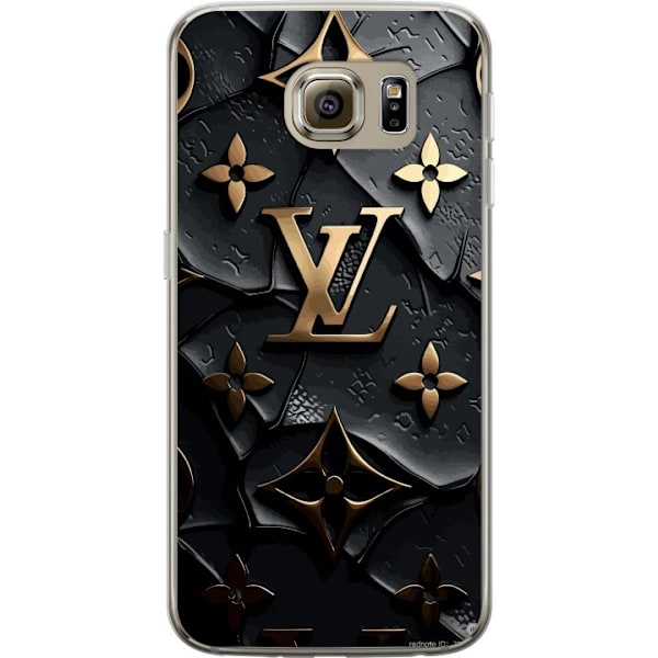 Samsung Galaxy S6 Gennemsigtig cover Louis Vuitton Mørk Tilstand Design Sort Luksus Stil Mode Populær Grafisk Mønster Modeikon Luksusmærke