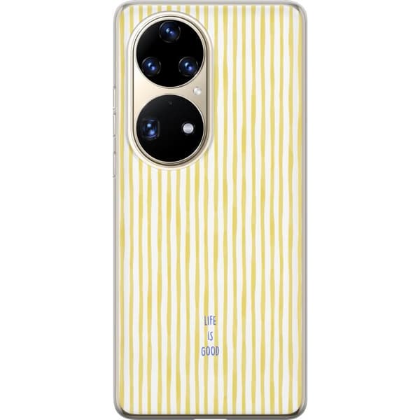 Kompatibelt Mobildeksel til Huawei P50 Pro Life Is Good gul