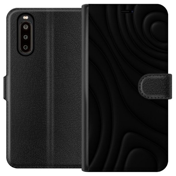 Sony Xperia 10 II Tegnebogsetui Sorte Bølger