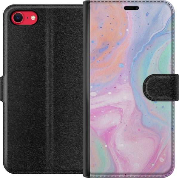 Kompatibel Tegnebogsetui til Apple iPhone SE (2020) Pastelmarmor