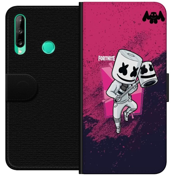 Huawei P40 lite E Lompakkokotelo Marshmello Fortnite Skin Emot