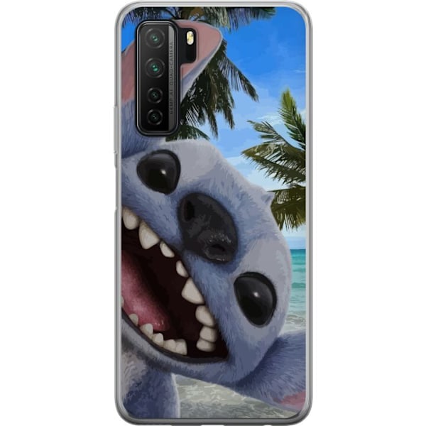 Huawei P40 lite 5G Genomskinligt Skal Stitch mobilskal med Palmer i söt vänskapsdesign